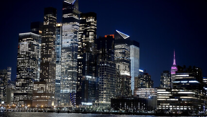 Manhattan city lights at night - travel photography