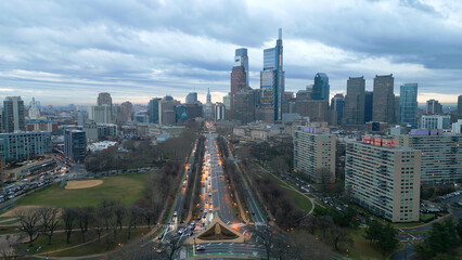 Wonderful view over the city of Phiadelphia - drone photography