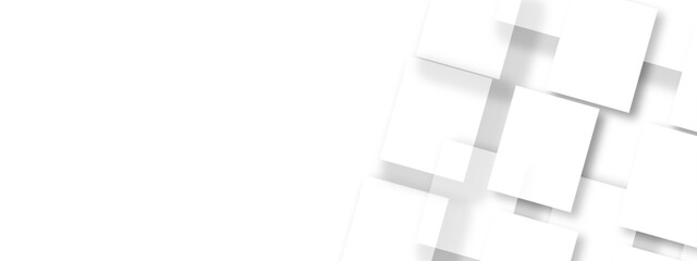 Abstract background with white and gray color technology modern background design . Geometric background with squares in bright light with soft shadows as pattern. Template for branding business .