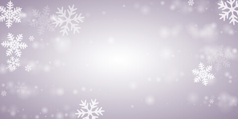 Naklejka na ściany i meble Fantasy heavy snowflakes design. Snowstorm speck ice granules. Snowfall weather white gray composition. Vivid snowflakes new year texture. Snow nature landscape.