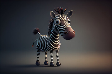 Cartoon zebra character.generative ai