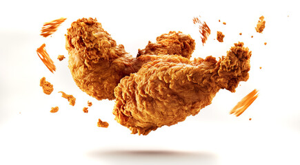 Fototapeta na wymiar Fresh piece of crispy fried chicken. Fast food. Generative ai