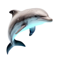 dolphin isolated on white background - obrazy, fototapety, plakaty