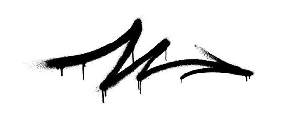 Graffiti arrow with overspray in black over white. © Yevhen