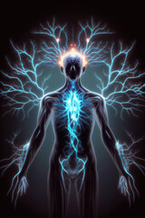 Spiritual Human Silhouette Neurons Neural Spirituality Exploring the Intersection of Mind and Soul Esoteric