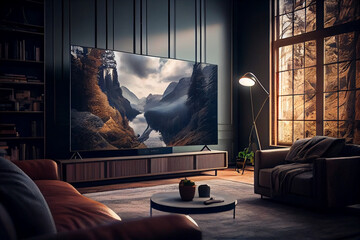 Big Tv In A Living Room.generative ai