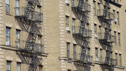 Fire escape at the houses of New York - travel photography