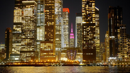 Fototapeta na wymiar Skyline of Midtown Manhattan at night - travel photography