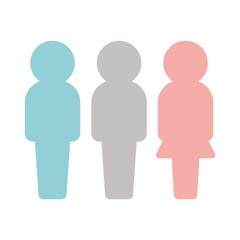 立っている3人のアイコン･ピクトグラム - ノンバイナリー･ジェンダーレス･多様性･LGBTQ+のイメージ
