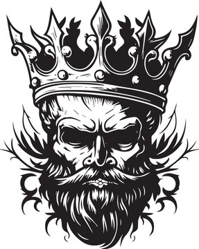 teschio con barba e corona