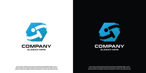 Modern Abstract Hexagon Logo Design