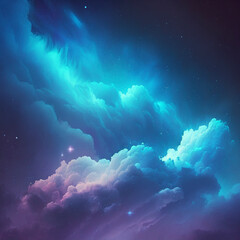 Pink Blue Purple Cloud Space Background Generative AI