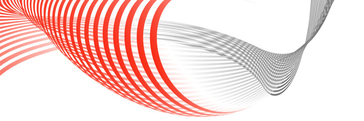 Obraz premium Wavy lines or ribbons. Multicolored striped gradient. Creative unusual background with abstract gradient wave lines for creating trendy banner, poster. Vector eps