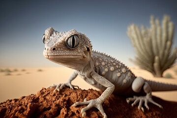 snake in a desert landscape, generative artificial intelligence 