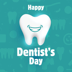 Happy Dentist's Day Vector Template Design.