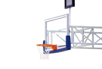 New professional basketball hoop cage isolated on white background. Horizontal sport theme poster, greeting cards, headers, website and app