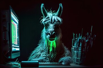 Llama Computer Hacker Programming Generative AI