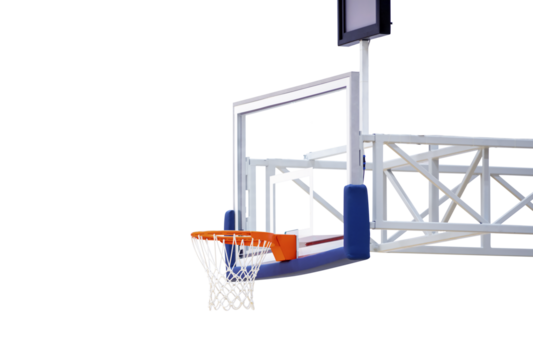 New professional basketball hoop cage isolated on white background. Horizontal sport theme poster, greeting cards, headers, website and app