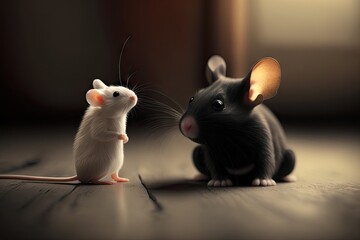 white and black mouse ai generative