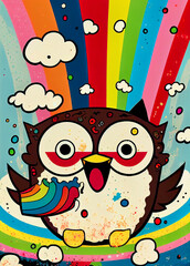 Obraz premium Generative AI abstract render of an owl