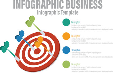 A target with a target and arrows that says infographics.