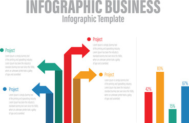 A chart with the title infographics in the middle.