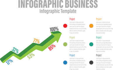 A diagram with the title infographics in the middle