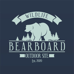 Vintage bear logo design. Retro bear logo design. Bear logo template