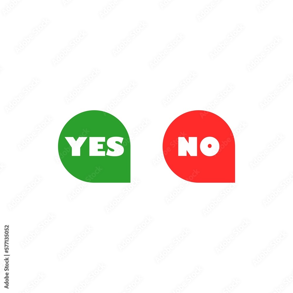 Poster selection button yes and no icon isolated on white background