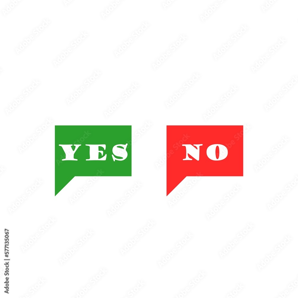 Poster selection button yes and no icon isolated on white background