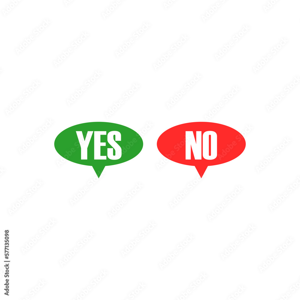Poster selection button yes and no icon isolated on white background