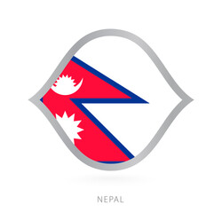 Nepal national team flag in style for international basketball competitions.