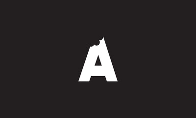 A bite letter logo. Unique attractive creative modern initial A logo with bites shape design