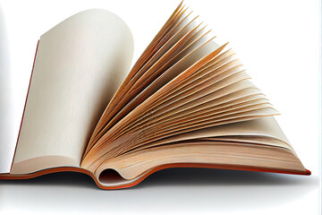 Open Bible isolated on a white background, with clipping path. Generative Ai