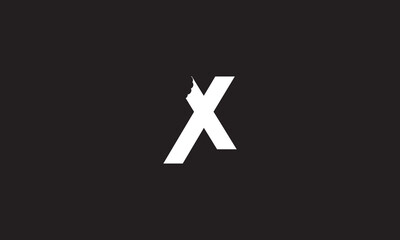 Obraz premium X bite letter logo. Unique attractive creative modern initial X logo with bites shape design