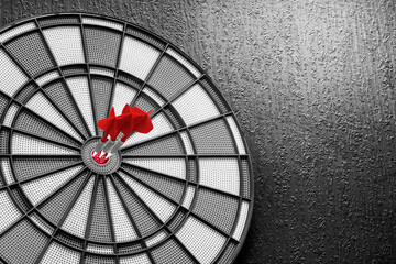 Round dartboard symbol of achievement of success, the concept of focus on the goal