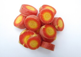 Carrot sliced on white background 