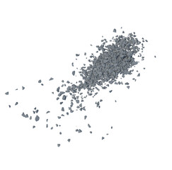 Concrete rock debris isolated transparent background 3d rendering