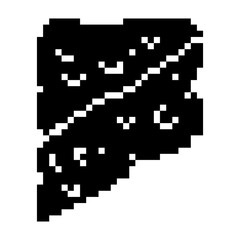 Fototapeta na wymiar Cheese icon black-white vector pixel art icon 