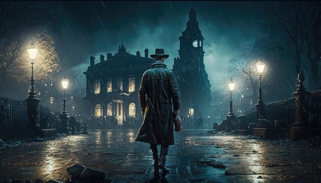 Sherlock in city at night