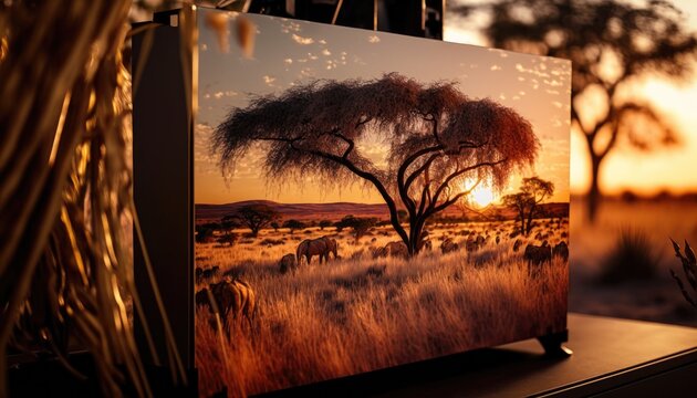 Picture sunset in the Africa