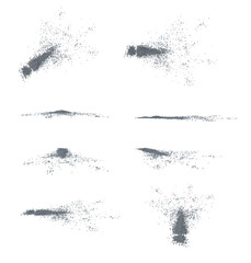 Concrete rock debris set isolated transparent background 3d rendering