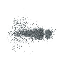 Concrete rock debris isolated transparent background 3d rendering