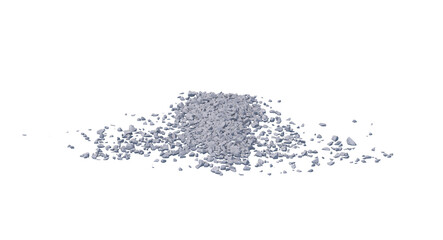 Fototapeta na wymiar Concrete rock debris isolated transparent background 3d rendering