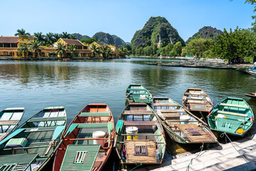Vietnam, Departure point for a boat ride on the Ngo Dong River in the Ninh Bing area. - Powered by Adobe