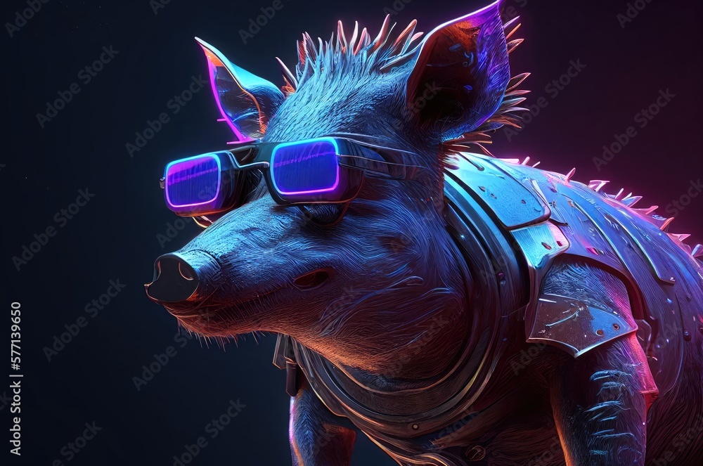 Poster boar futuristic cyber hacker generative ai