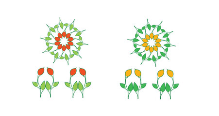 Batik flower decoration illustration or vector