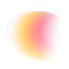 Gradient grainy shape on the white isolated background.