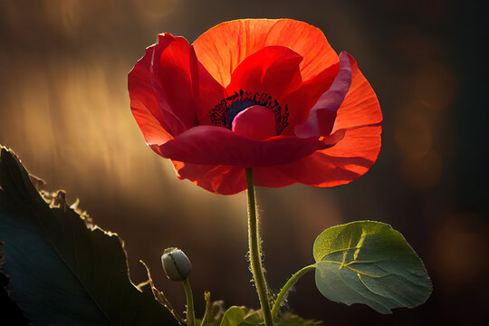 The Red Poppies on Monte Cassino song by Feliks Konarski. Generative Ai
