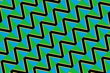 Geometric pattern in the colors of the national flag of Tanzania. The colors of Tanzania.